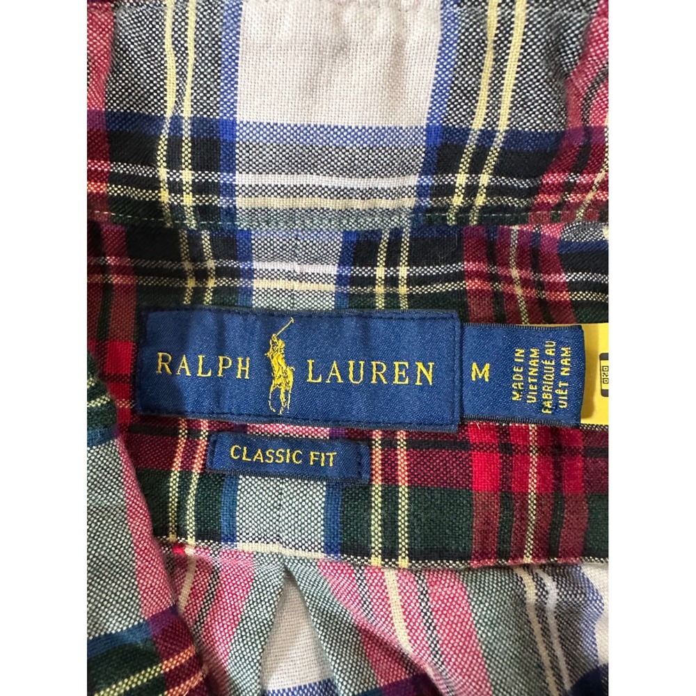 Ralph Lauren Classic Fit Plaid Button Down Shirt Men's Size M Red Green Blue - Picture 4 of 6